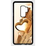 Coque pour smartphone - coeur d'or sur livre - compatible avec samsung galaxy s9 + - plastique - bord ...