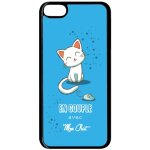 Coque pour smartphone - en couple avec mon chat fond bleu - compatible avec apple ipod touch 6 - plastique ...