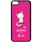 Coque pour smartphone - en couple avec mon chat fond rose - compatible avec apple ipod touch 6 - plastique ...