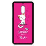 Coque pour smartphone - en couple avec mon chat fond rose - compatible avec nokia 6 (2018) - plastique ...