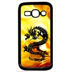 Coque pour smartphone - dragon tribal fond flamme - compatible avec samsung galaxy ace 3 - plastique ...