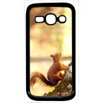 Coque pour smartphone - ecureuil roux - compatible avec samsung galaxy ace 3 - plastique - bord noir