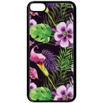 Coque pour smartphone - fleurs floral - compatible avec apple ipod touch 6 - plastique - bord noir