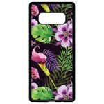 Coque pour smartphone - fleurs floral - compatible avec samsung galaxy note 8. 0 - plastique - bord noir ...