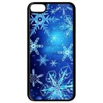 Coque pour smartphone - flocon de neige fond bleu nuit - compatible avec apple ipod touch 6 - plastique ...