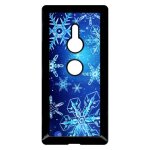 Coque pour smartphone - flocon de neige fond bleu nuit - compatible avec sony xperia xz2 - plastique ...