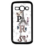 Coque pour smartphone - paris fond blanc - compatible avec samsung galaxy ace 3 - plastique - bord noir ...