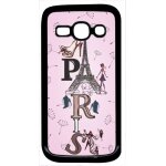 Coque pour smartphone - paris fond rose pale - compatible avec samsung galaxy ace 3 - plastique - bord ...