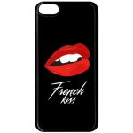 Coque pour smartphone - french kiss bouche - compatible avec apple ipod touch 6 - plastique - bord noir ...