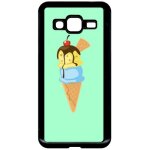 Coque pour smartphone - glace cornet vert - compatible avec samsung galaxy j3 - plastique - bord noir ...