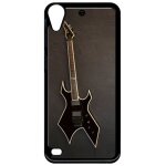 Coque pour smartphone - guitare rock n roll - compatible avec htc desire 530 - plastique - bord noir