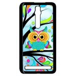 Coque pour smartphone - hiboux arbre colors - compatible avec asus zenfone 2 ze551ml - plastique - bord ...