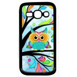 Coque pour smartphone - hiboux arbre colors - compatible avec samsung galaxy ace 3 - plastique - bord ...
