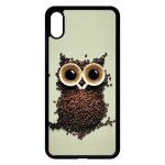 Coque pour smartphone - hibou grains de caf� - compatible avec apple iphone xs max - plastique - bord ...