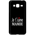 Coque pour smartphone - je t aime mamie fond noir - compatible avec samsung galaxy j3 (2015) - plastique ...