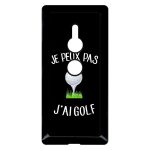 Coque pour smartphone - je peux j ai golf fond noir - compatible avec sony xperia xz2 - plastique - bord ...