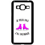 Coque pour smartphone - je peux pas j ai patinage patins a glace fond blanc - compatible avec samsung ...