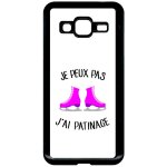 Coque pour smartphone - je peux pas j ai patinage patins a glace fond blanc - compatible avec samsung ...