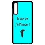 Coque pour smartphone - je peux pas j ai petanque turquoise - compatible avec huawei p20 pro - plastique ...