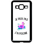 Coque pour smartphone - je peux pas j ai piscine bouee flamand rose fond blanc - compatible avec samsung ...