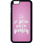 Coque pour smartphone - je peux pas jai poney fond rose pale - compatible avec apple iphone 6s plus - ...