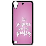 Coque pour smartphone - je peux pas jai poney fond rose pale - compatible avec htc desire 530 - plastique ...