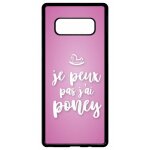 Coque pour smartphone - je peux pas jai poney fond rose pale - compatible avec samsung galaxy note 8. ...