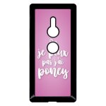 Coque pour smartphone - je peux pas jai poney fond rose pale - compatible avec sony xperia xz2 - plastique ...