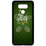 Coque pour smartphone - jeu set et match de tennis - compatible avec lg g6 - plastique - bord noir