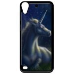 Coque pour smartphone - licorne 2 - compatible avec htc desire 530 - plastique - bord noir