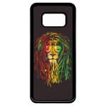 Coque pour smartphone - lion rasta a lunette - compatible avec samsung galaxy s8 - plastique - bord noir ...
