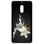 Coque pour smartphone - lys blanc coccinelle sur fond gris - compatible avec nokia 6 (2018) - plastique ...