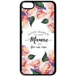 Coque pour smartphone - super maman - compatible avec apple ipod touch 6 - plastique - bord noir