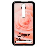 Coque pour smartphone - super maman l unique fond fleur rose - compatible avec asus zenfone 2 ze551ml ...