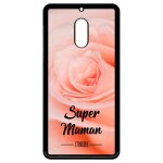 Coque pour smartphone - super maman l unique fond fleur rose - compatible avec nokia 6 (2018) - plastique ...