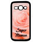 Coque pour smartphone - super maman l unique fond fleur rose - compatible avec samsung galaxy ace 3 - ...