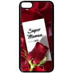 Coque pour smartphone - super maman l unique fond rose rouge - compatible avec apple ipod touch 6 - plastique ...
