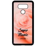 Coque pour smartphone - super mamie la meilleure fond de roses - compatible avec lg g6 - plastique - ...