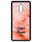 Coque pour smartphone - super mamie la meilleure fond de roses - compatible avec nokia 6 (2018) - plastique ...