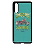 Coque pour smartphone - moto rtro easy rider - compatible avec huawei p20 - plastique - bord noir