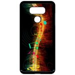 Coque pour smartphone - musique note multicolor - compatible avec lg g6 - plastique - bord noir
