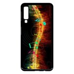 Coque pour smartphone - musique note multicolor - compatible avec samsung galaxy a7 (2018) - plastique ...