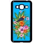 Coque pour smartphone - oiseau tropical turquoise - compatible avec samsung galaxy j3 (2015) - plastique ...