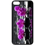 Coque pour smartphone - orchide violette fond gris - compatible avec apple ipod touch 6 - plastique - ...