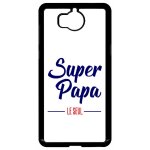 Coque pour smartphone - super papa le seul fond blanc - compatible avec huawei y5 (2017) - plastique ...