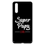 Coque pour smartphone - super papy le seul fond noir - compatible avec huawei p20 - plastique - bord ...