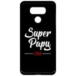 Coque pour smartphone - super papy le seul fond noir - compatible avec lg g6 - plastique - bord noir