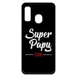 Coque pour smartphone - super papy le seul fond noir - compatible avec samsung galaxy a40 - plastique ...