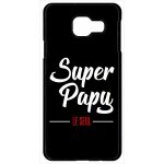 Coque pour smartphone - super papy le seul fond noir - compatible avec samsung galaxy a9 (2016) - plastique ...
