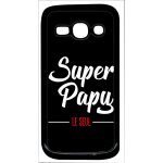 Coque pour smartphone - super papy le seul fond noir - compatible avec samsung galaxy ace 3 - plastique ...